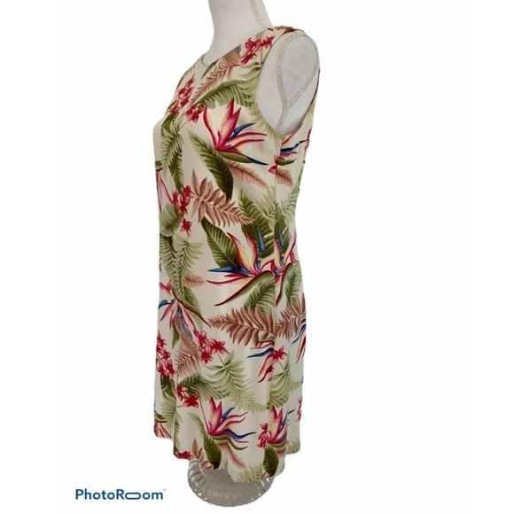 La Cabana Hawaiian Floral Sleeveless Midi Dress M - Picture 2 of 7